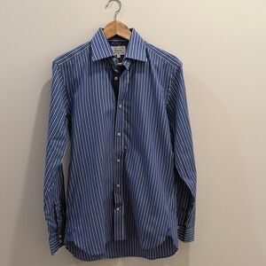 Ted Baker Endurance Navy and White Striped Dress Shirt